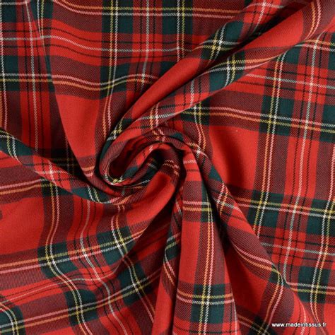 Tissu Tartan écossais rouge Made In Tissus