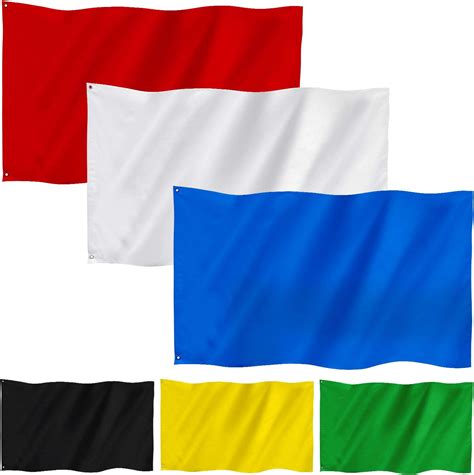 6 Pieces 3 X 5 Feet Solid Plain White Flagmulticolor