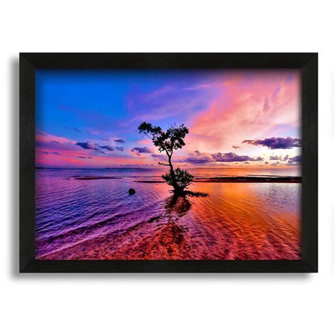 Haus Am Meer Gerahmtes Leinwandbild Ocean Tree Dusk Wayfair De