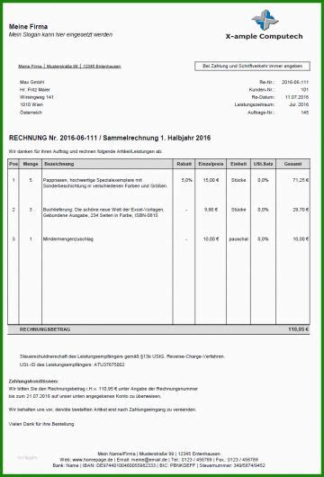 Reverse Charge Sterreich Rechnung Muster Kostenlose Vorlagen Zum