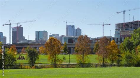 Denver Skyline Construction Cranes Stock Video | Adobe Stock