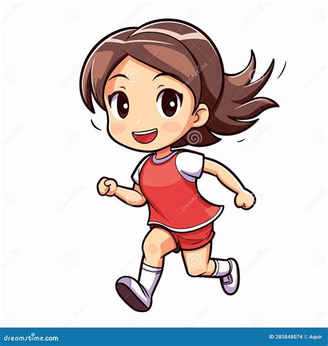 Female Runner Hand-drawn Illustration. Female Runner. Vector Doodle ...