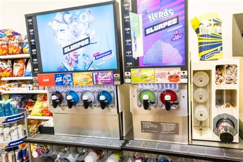 Frozen Beverage Fountain Dispenser at a Convenience Store Editorial ...