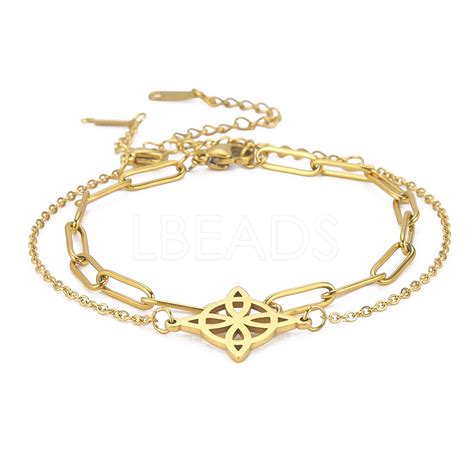 Stainless Steel Paperclip Chains Cable Chain Bracelet Sets