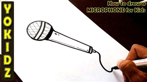 How To Draw A Microphone For Kids Youtube