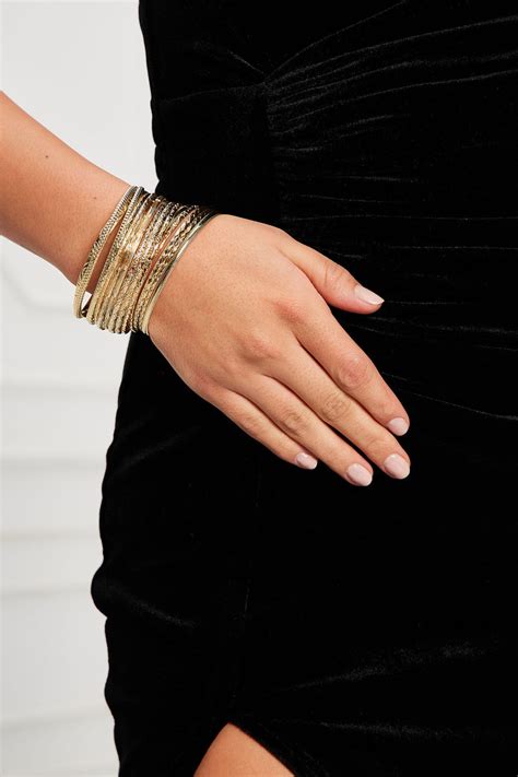 Complete The Outfit 15 Piece Bangle Set Gold Fashion Nova Jewelry Fashion Nova