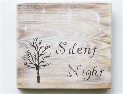 Hand Painted Christmas Sign Wood Christmas Sign Silent Night