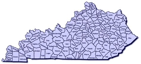 Kentucky County Map Region | County Map Regional City