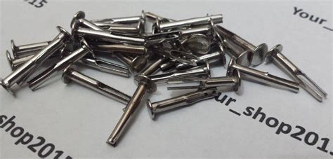 20 50 Bifurcated Rivets Oval Head Mild Steel Nickel Plated Split Rivets