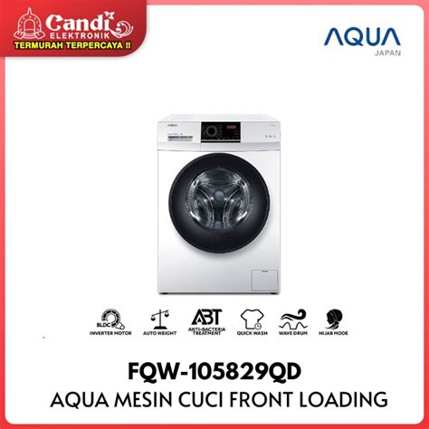 Jual AQUA Mesin Cuci Front Loading 10 5 Kg FQW 105829QD Shopee Indonesia