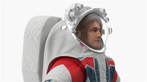 Astronauta En Traje Espacial Futurista Con Piel En Pose A Modelo D