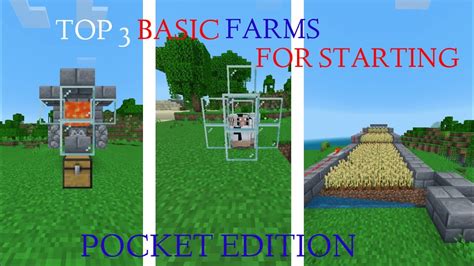 Top 3 Basic Farms For Starting Minecraft Pocket Edition Youtube