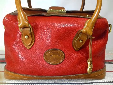 Vintage Rare Large Dooney And Bourke Leather Bag Purse In Red Etsy