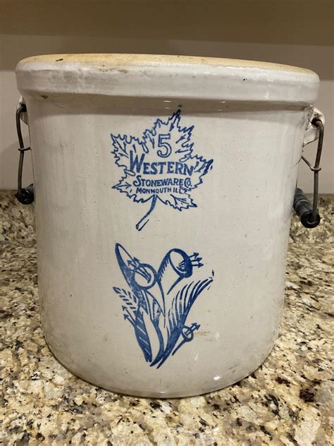 Lot Antique Western Stoneware 5 Gallon Crock