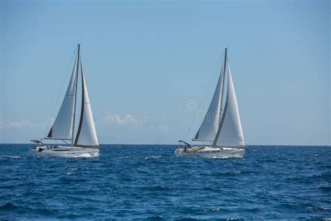 Boats in Sailing Regatta. Sailing Stock Image - Image of regatta ...