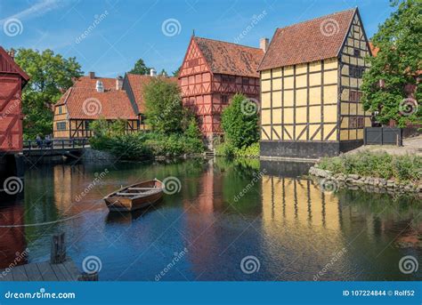 The Old Town of Aarhus, Denmark Editorial Stock Image - Image of august, attraction: 107224844