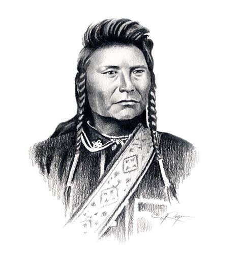 Indian Chief Joseph Art Print By Artist D J Rogers