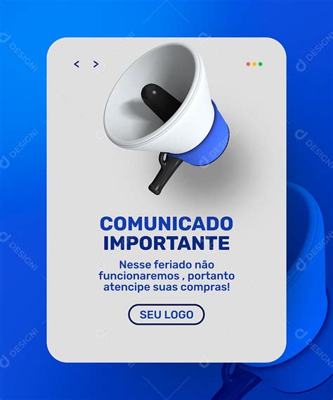 Social Media Comunicado Importante Nesse Feriado Não Funcionaremos PSD