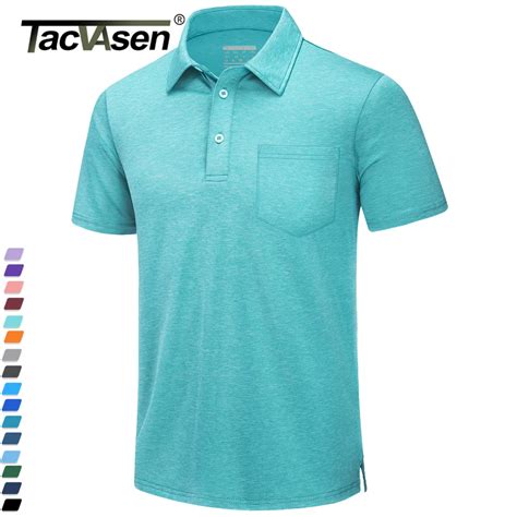 Tacvasen Summer Quick Dry Lightweight Mens Polo T Shirts Golf Tennis Short Sleeve Shirts Outdoor