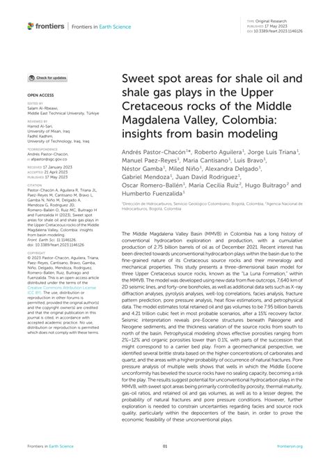 Pdf Sweet Spot Areas For Shale Oil And Shale Gas Plays In The Upper