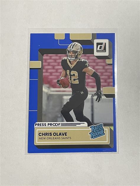 Chris Olave Panini Donruss Blue Press Proof Rated Rookie Rc