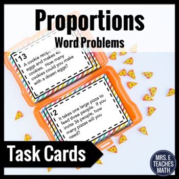 Proportions Word Problem Task Cards By Mrs E Teaches Math TpT