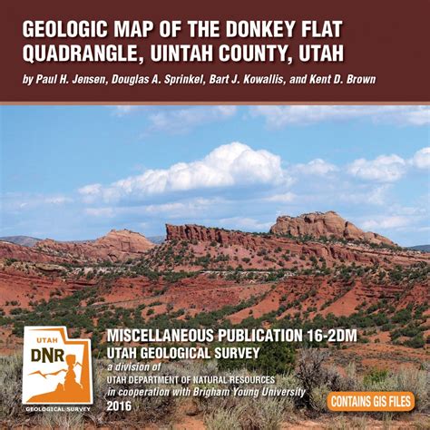 Geologic Map Of The Donkey Flat Quadrangle Uintah County Utah Utah