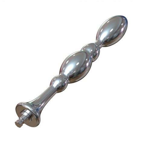 Hismith Oval Head Metal Beaded Anal Dildo Smooth Aluminium Anal