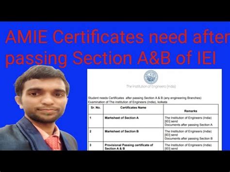 AMIE Degree Types Of Certificates Need After Passing Section A B Of IEI