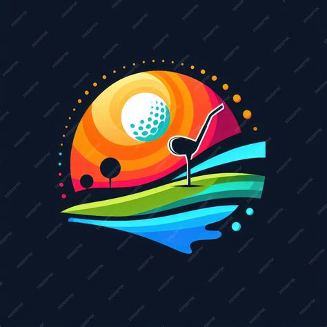 Premium Photo | Golf ball logo design colorful