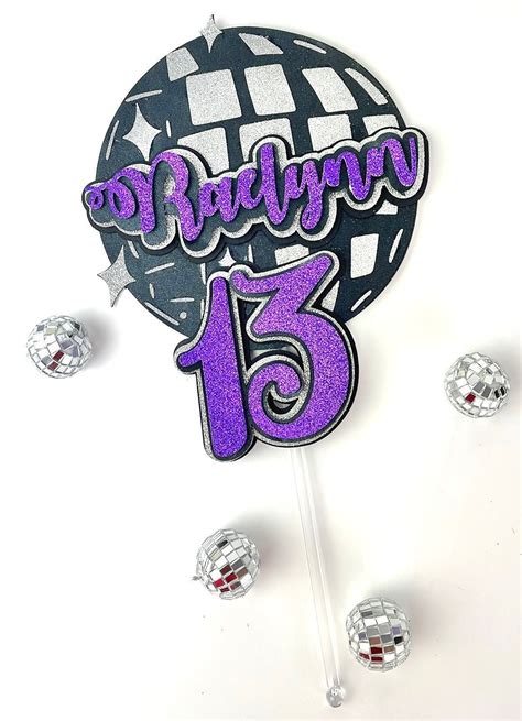 Disco Cake Topper Disco Themed Cake Topper Silver Disco Ball Cake