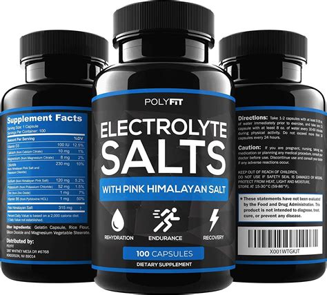 Electrolyte Salt Tablets - 100 Pills - Electrolytes Replacement Supplement for Rapid Hydration