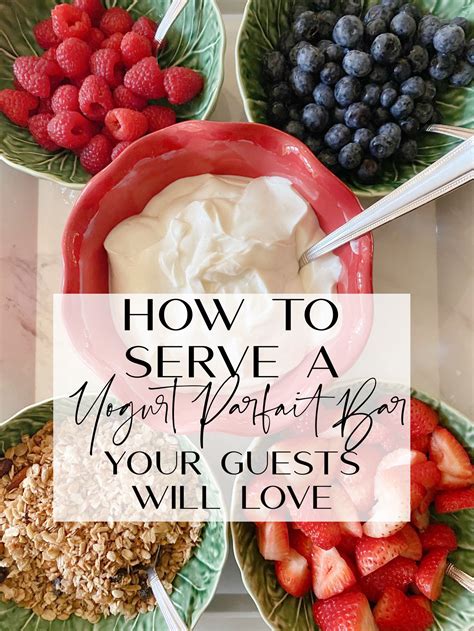 Four Bowls With Strawberries Berries And Yogurt In Them On A Table