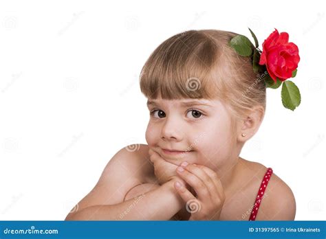 Portrait D Une Petite Fille Blonde Image Stock Image Du Enfant Clair