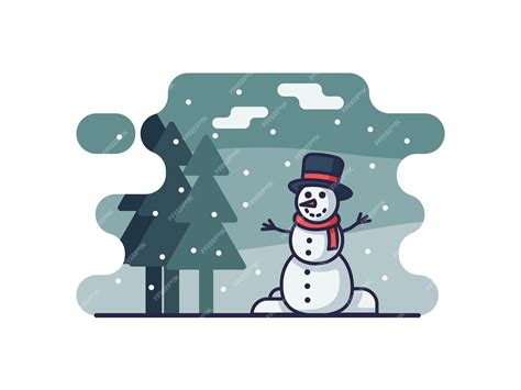 Premium Vector | Winter snow man cartoon isolated on a white background. vector illustration design.