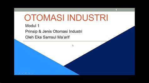 Modul 1 Otomasi Industri Prinsip Konsep Dan Definisi YouTube