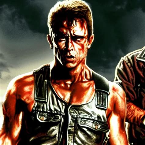 Terminator Vs Rambo Realistic K Ultra Resolution Stable Diffusion