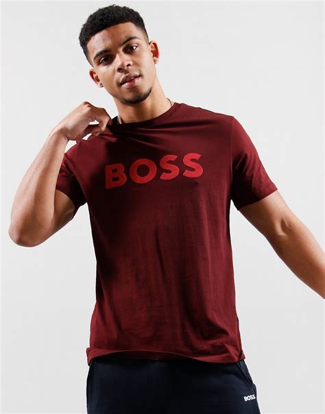 Boss Thinking 1 T Shirt Dark Red Terraces Menswear