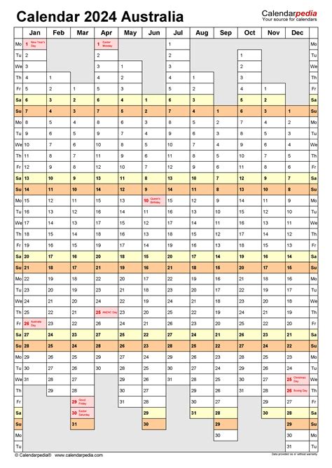 Australia Calendar Free Printable Pdf Templates