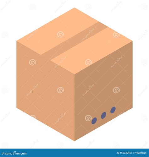 Carton Parcel Icon Isometric Style Stock Vector Illustration Of