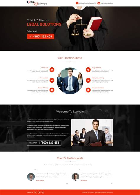 Attorney And Law PPC Landing Page Design Template With Free Landing ...