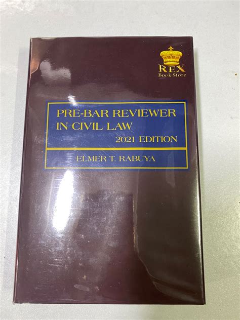 Pre Bar Reviewer In Civil Law By Rabuya Hobbies Toys Books