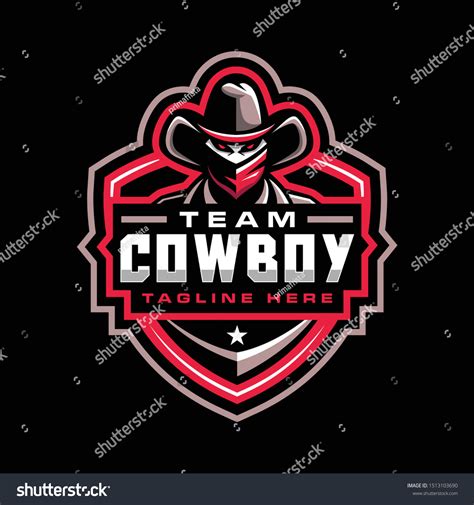 Cowboy Mascot Logo Template Team Sport Stock Vector Royalty Free