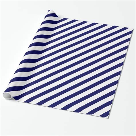 Navy Stripe Wrapping Paper Zazzle 100 Satisfaction Guaranteed