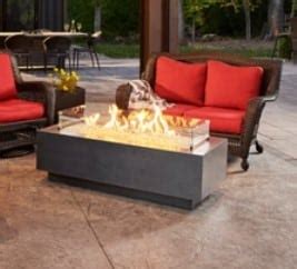 Outdoor Great Room Midnight Mist Cove Linear Gas Fire Pit Table