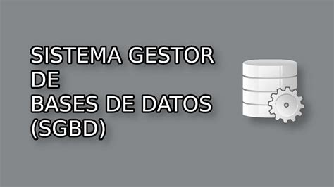 Sistema Gestor De Bases De Datos Sgbd Tech Krowd