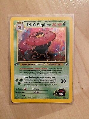 Pokémon TCG Erika s Vileplume Gym Heroes 5 132 Holo 1st Edition Holo