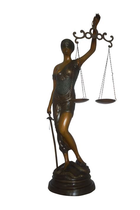 Lady Justice 47h Bronze Statue Size 25l X 11w X 47h Nifao