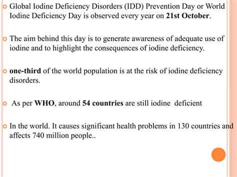 World Iodine Deficiency Day Ppt