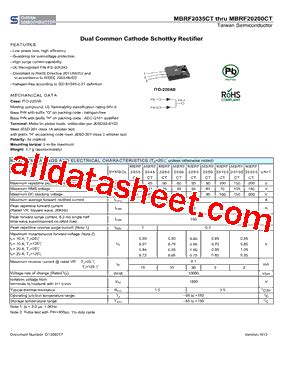 Mbrf Ct Datasheet Pdf Taiwan Semiconductor Company Ltd